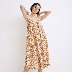 Madewell Linen Cami Floral Midi Dress